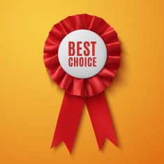 Best choice realistic red fabric award ribbon