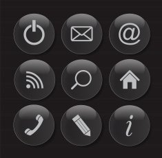 Set of shiny glass web buttons vector illustration N3