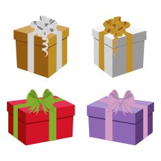 Set of vector gift boxes