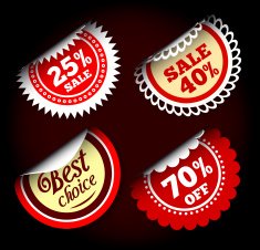 Collection of round vintage labels