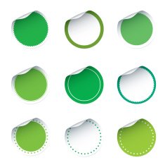 Set of green vector stickers