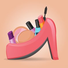 Cosmetics set woman shoe Vector N2