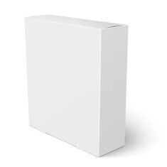 White vertical paper box template