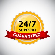 Vector 24 7 SUPPORT Sign Label Template N7