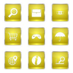 SEO Internet Sign Square Vector Yellow Icon Design Set 10 N11