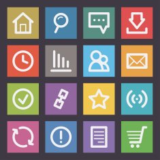 Internet icons flat