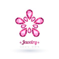 Pink gemstones jewelry symbol Flower shape N2