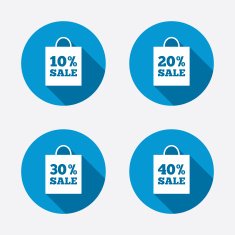 Sale bag tag icons Discount symbols N76