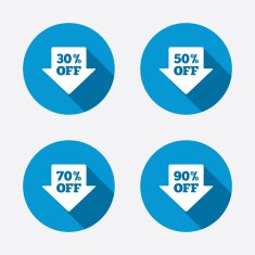 Sale arrow tag icons Discount off symbols N29