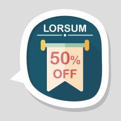 shopping sale sign flag flat icon with long shadow eps10 N49