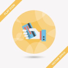 credit card flat icon with long shadow eps10 N85