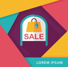 shopping store sale sign flat icon with long shadow eps10 N24