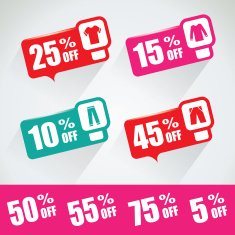 Special offer bubbles in vibrant funky color variations
