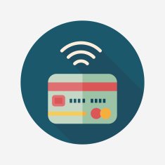 credit card flat icon with long shadow eps10 N86