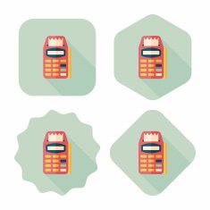 Credit card machine flat icon with long shadow eps10 N20