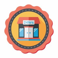 Building convenient store flat icon with long shadow eps10 N15
