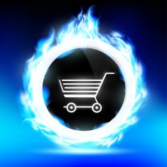 round button with a shopping trolley N2