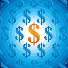 Vector - dollar sign on pattern background