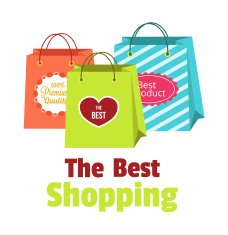 Vector flat shopping paper bags illustration