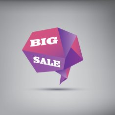 Big sale poster background with modern low polygonal shape 3d