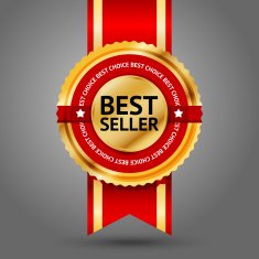Premium golden and red Best Seller label with -Best choice-