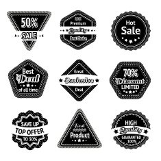 Sale tags and stickers set