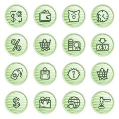 Commerce icons Green series