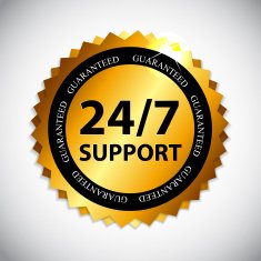 Vector 24 7 SUPPORT Sign Label Template N10