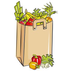 Bag full of fresh groceries