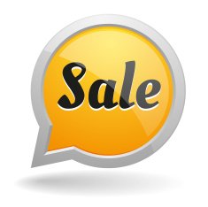 Big yellow sale speech bubble