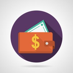 Flat vector icon for red wallet