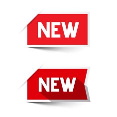 New Red Vector Paper Labels - Stickers Set