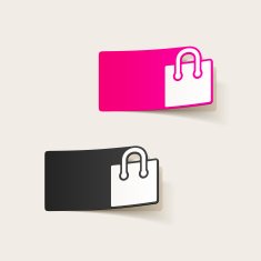 realistic design element shopping bag package N7