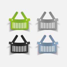realistic design element food basket N8