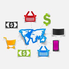 concept for online shopping map