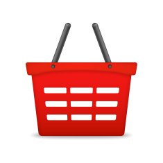 Shopping basket icon on white background vector eps10 illustration