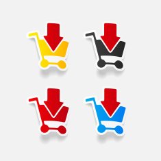 realistic design element grocery cart arrow N5