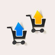 realistic design element grocery cart arrow N6