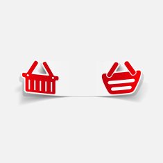 realistic design element food basket N12