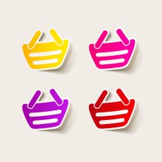 realistic design element food basket N15