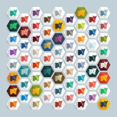 Flat design cow livestock farm
