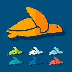 Flat design turtle N2