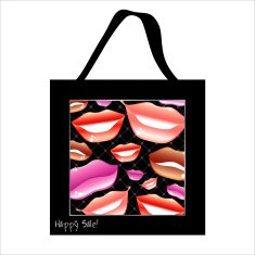 Shopping bag design with woman lips N2