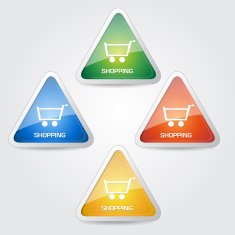 Glossy Shopping Cart Button Icon