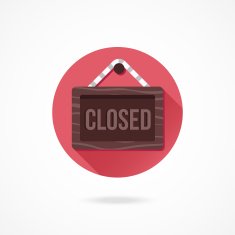 Vector Closed Hanging Sign Icon