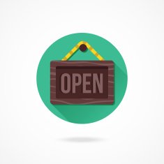 Vector Open Hanging Sign Icon
