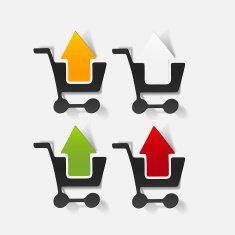 realistic design element grocery cart arrow N12