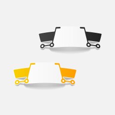 realistic design element grocery cart N15