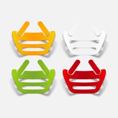 realistic design element food basket N35
