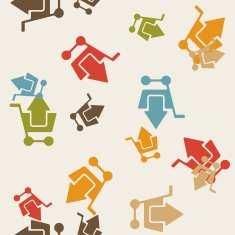 seamless background shopping trolley arrow N8
